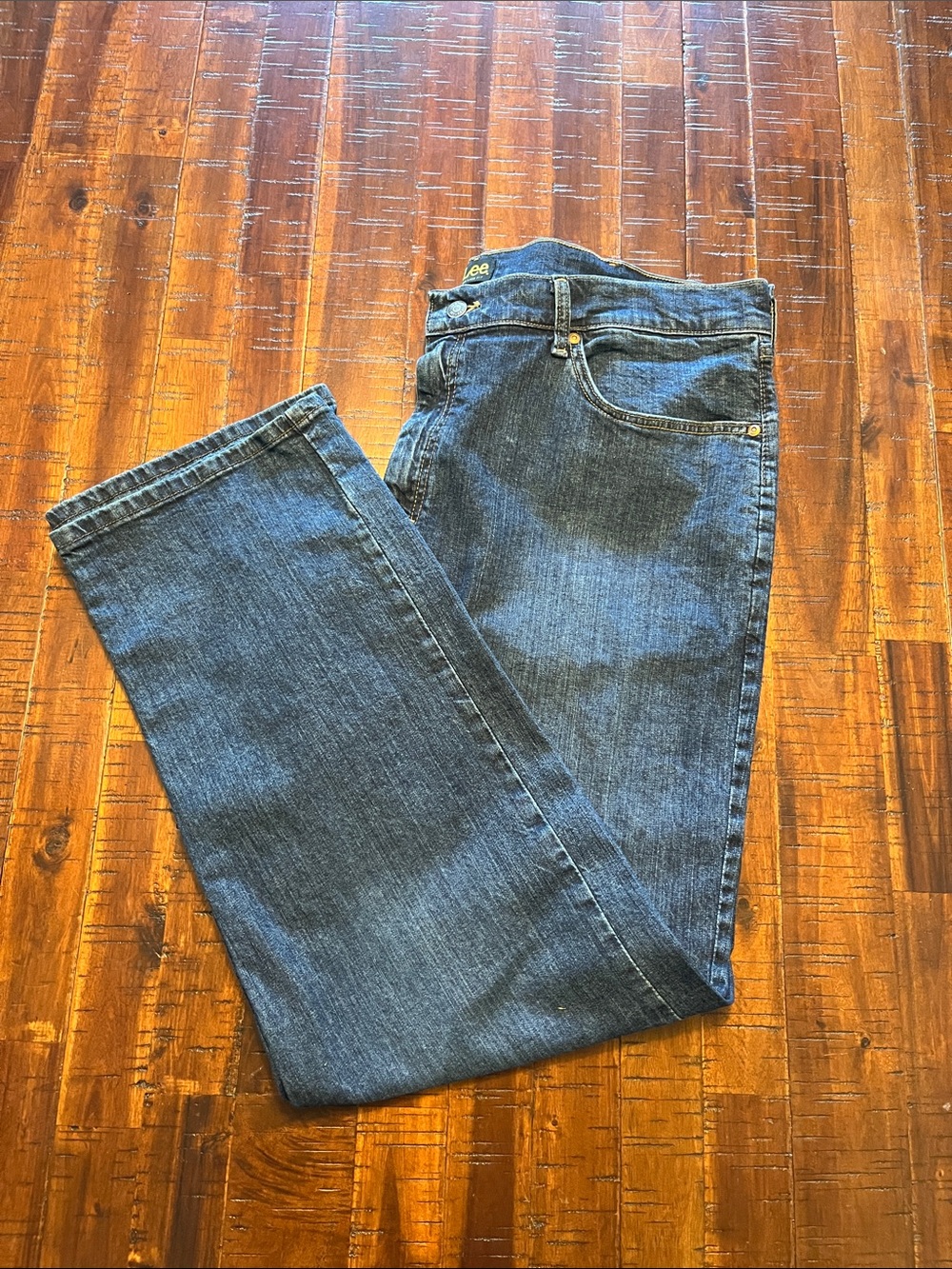 Lee Men’s Straight Leg Jeans in Blue Denim 40x30